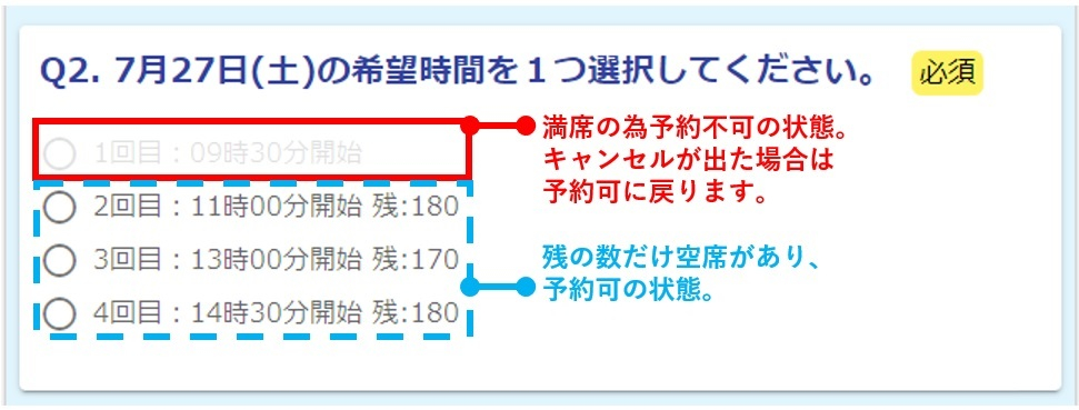 申込フォームの見方 (1)